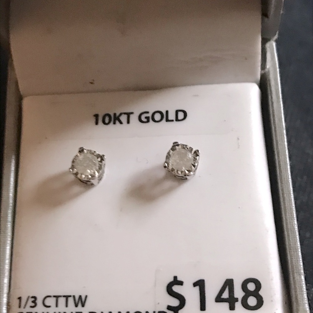 100% authentic diamond studs